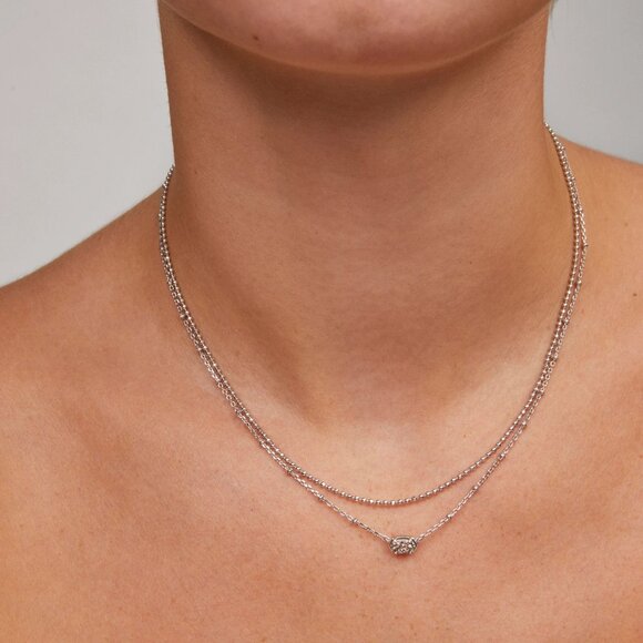 Kendra Scott - Emilie Silver Multi Strand Necklace in Platinum Drusy New - Picture 4 of 4